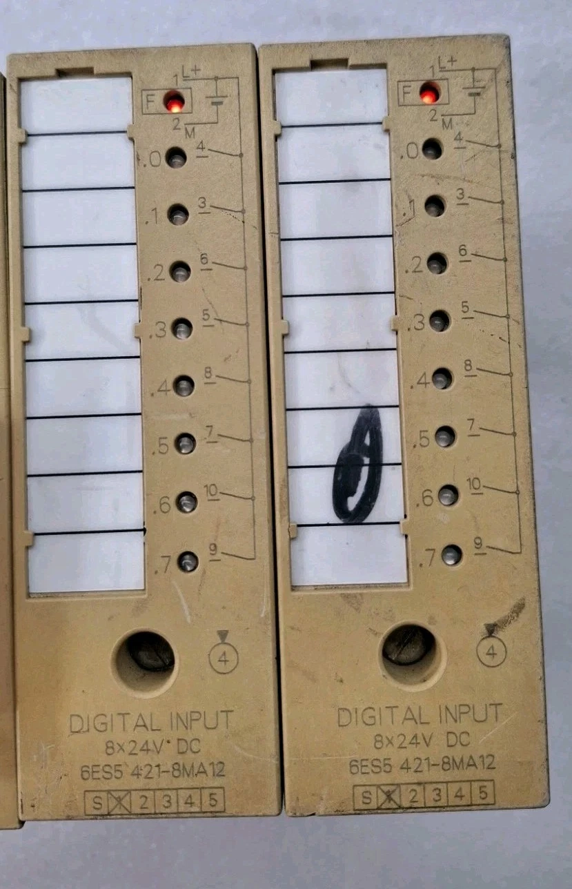 LOT OF 2 PCS SIEMENS 6ES5 421-8MA12 DIGITAL INPUT MODULE SIMATIC S5 WITH BASE